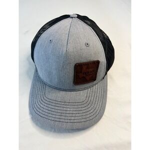 Texas Espacio Handmade Hat Cap Trucker Mesh Outdoor Leather Patch Logo Grey Snap